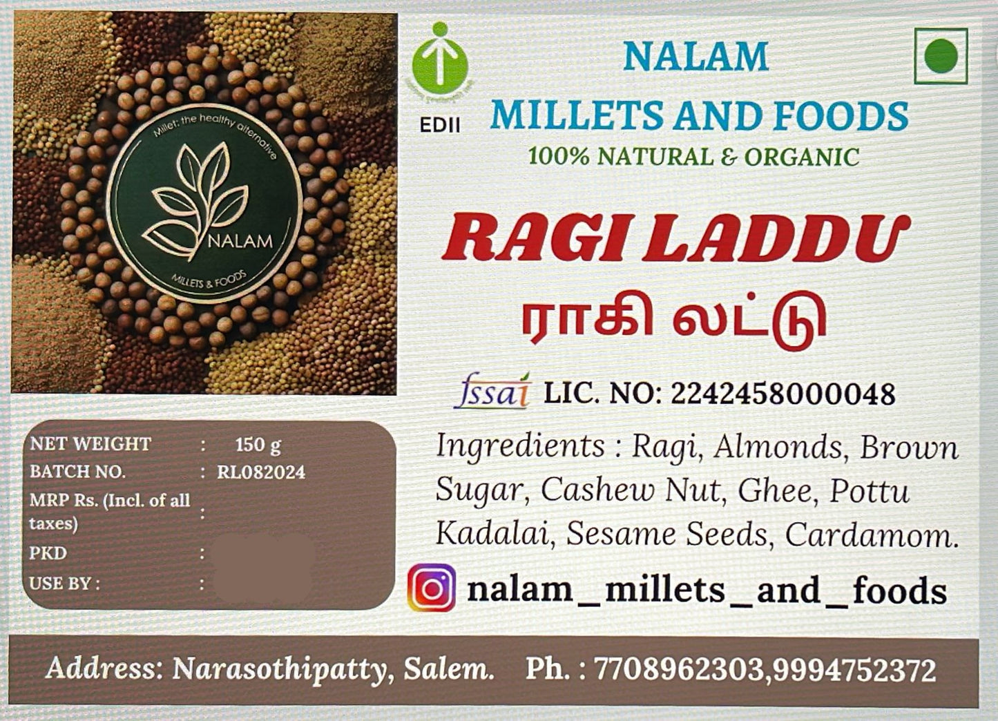 Ragi Laddu Label